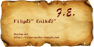 Filyó Enikő névjegykártya